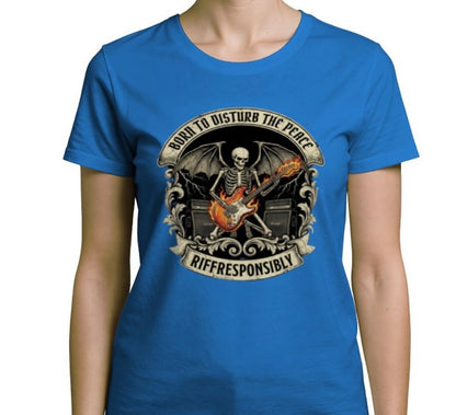 Riff Responsibly | Born To Disturb The Peace V Neck T-Shirt Women