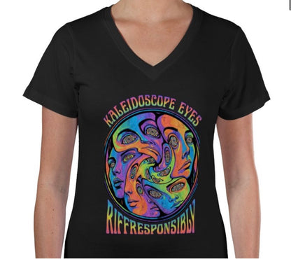 Riff Responsibly | Kaleidoscope Eyes V Neck T-Shirt Women