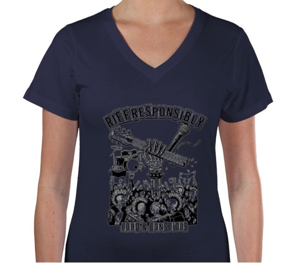 Riff Responsibly | Loud & Conscious V Neck T-Shirt Women