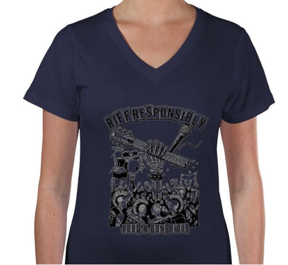 Riff Responsibly | Loud & Conscious V Neck T-Shirt Women