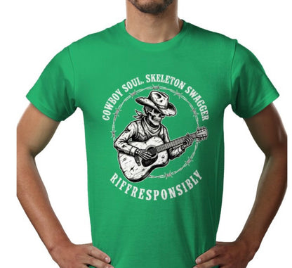 Riff Responsibly | Cowboy Soul Skeleton Swagger T-Shirt