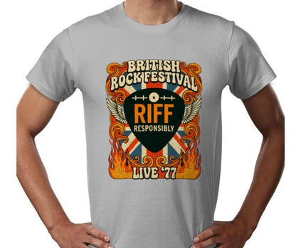 Riff Responsibly | British Rock Festival T-Shirt