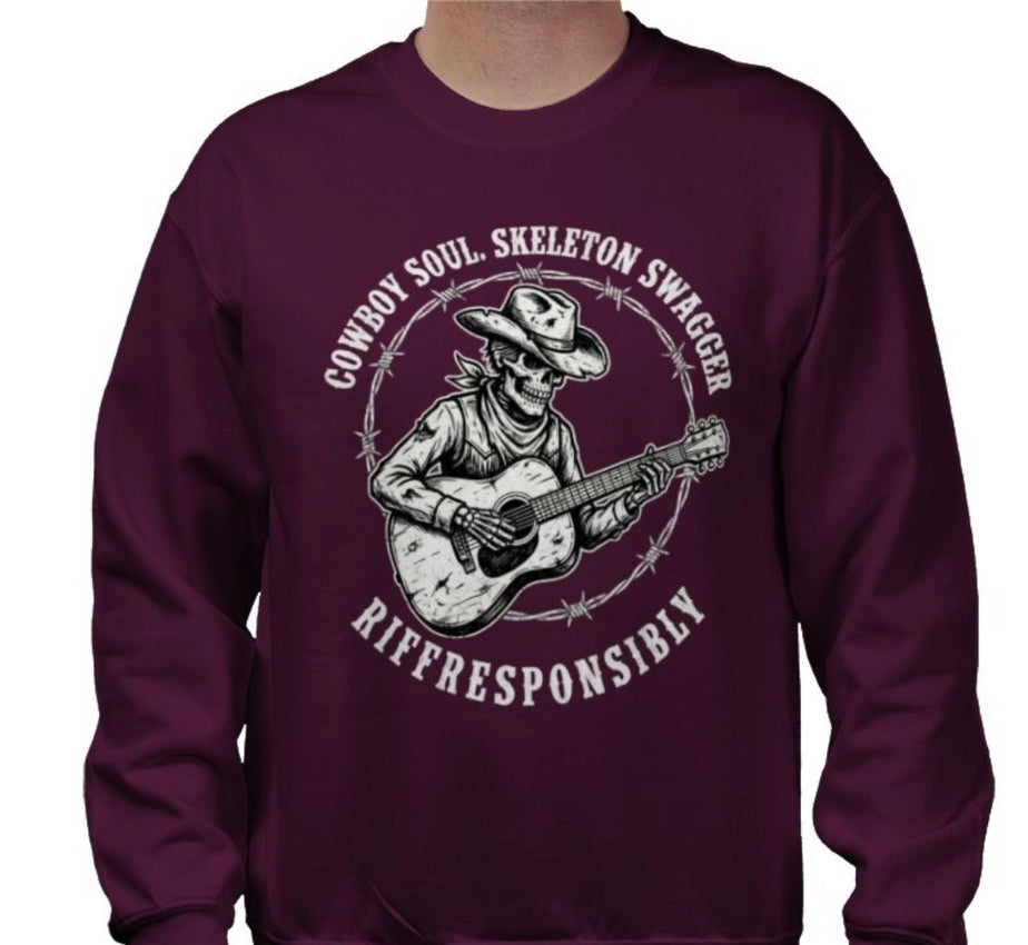 Riff Responsibly | Cowboy Soul Skeleton Swagger Sweatshirt