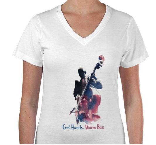 Riff Responsibly | Cool Hands Warm Bass V Neck T-Shirt Women