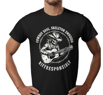 Riff Responsibly | Cowboy Soul Skeleton Swagger T-Shirt