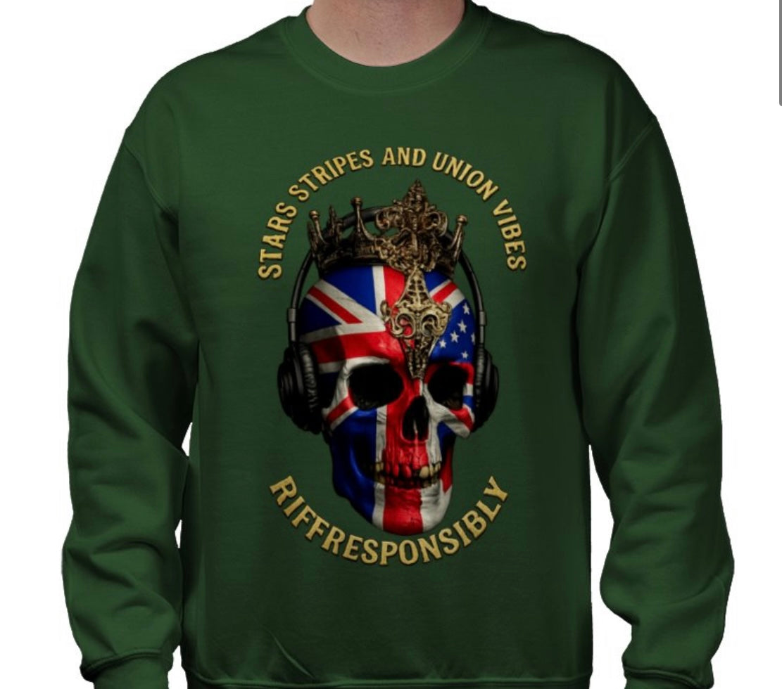 Riff Responsibly | Stars Stripes & Union Vibes Sweatshirt