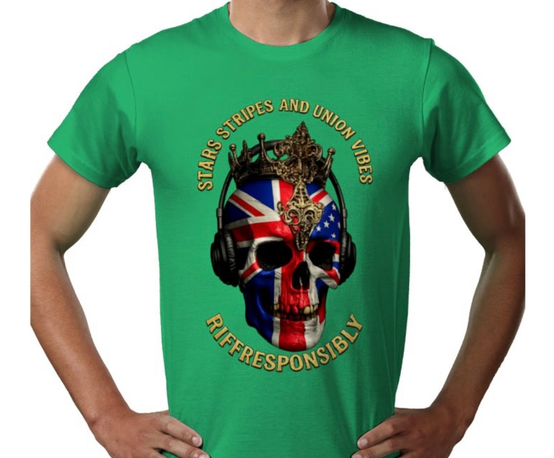 Riff Responsibly | Stars Stripes & Union Vibes T-Shirt