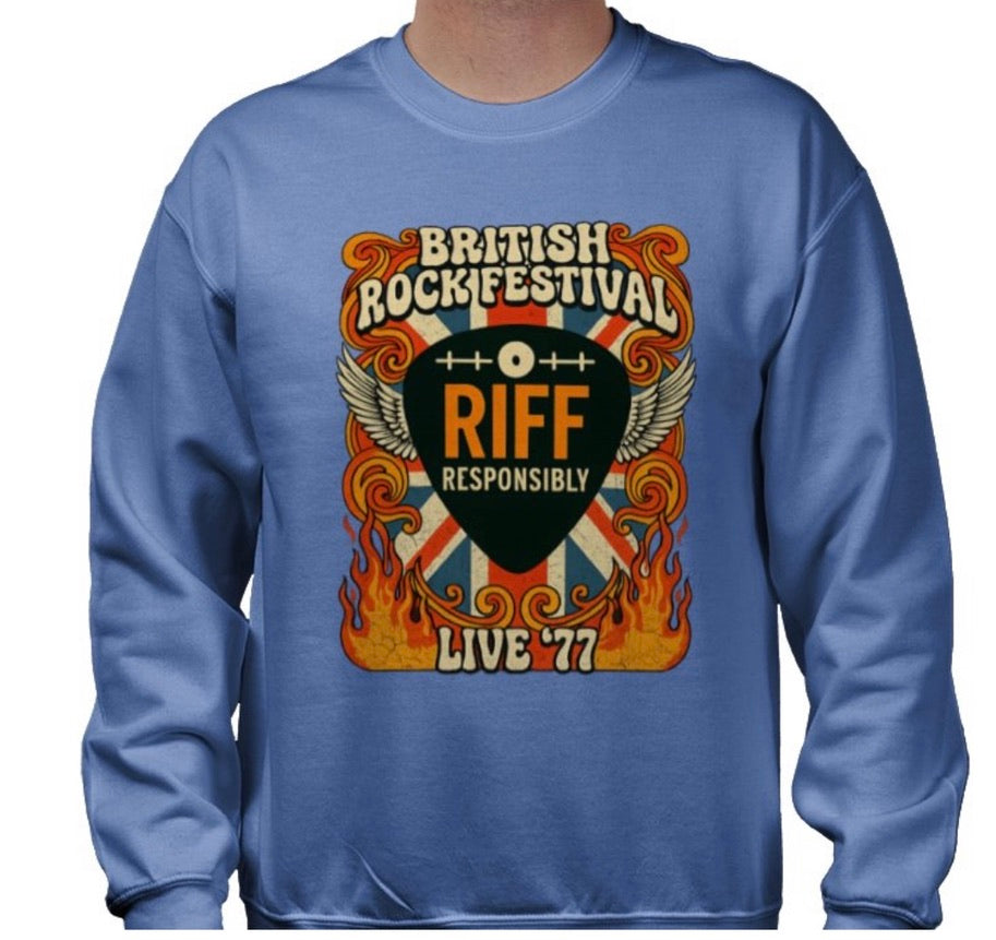 Riff Responsibly | British Rock Festival Sweatshirt