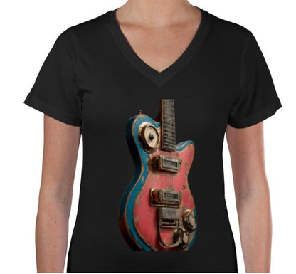 Riff Responsibly | Rust Never Killed The Rhythm Women V Neck T-Shirt