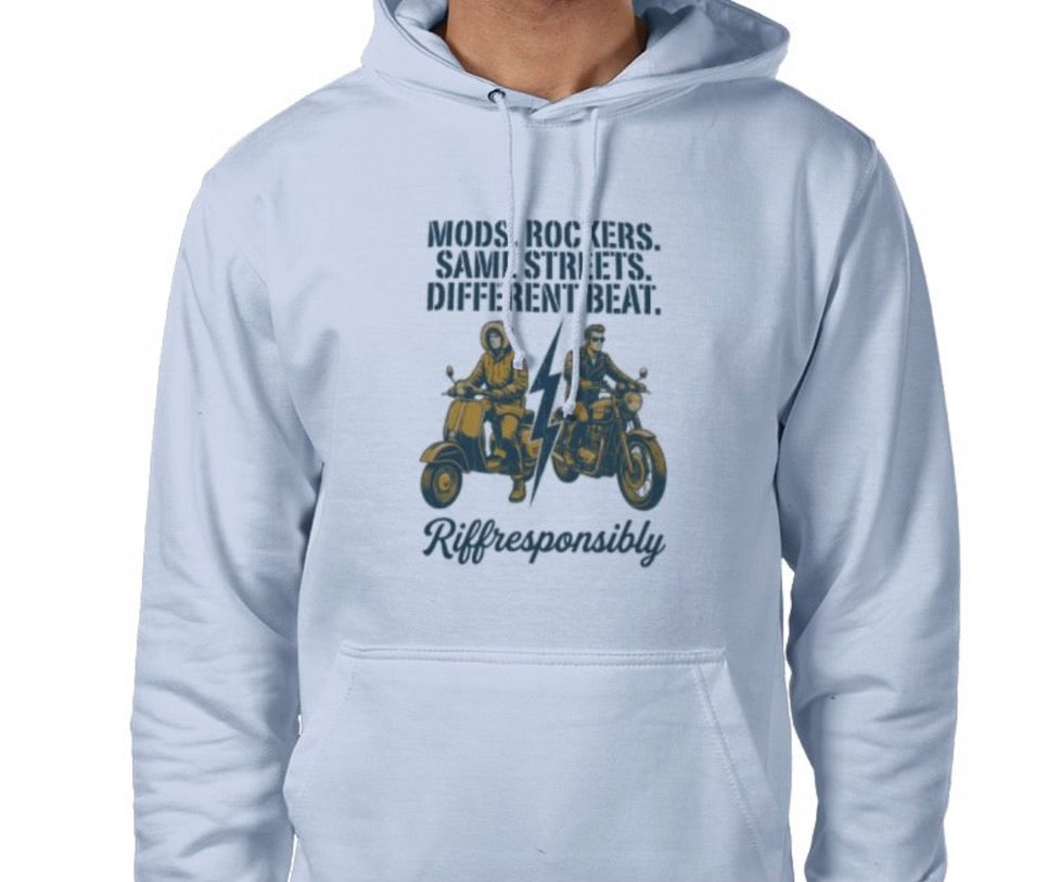 Riff Responsibly | Mod Rockers Same Street Different Beat Hoodie