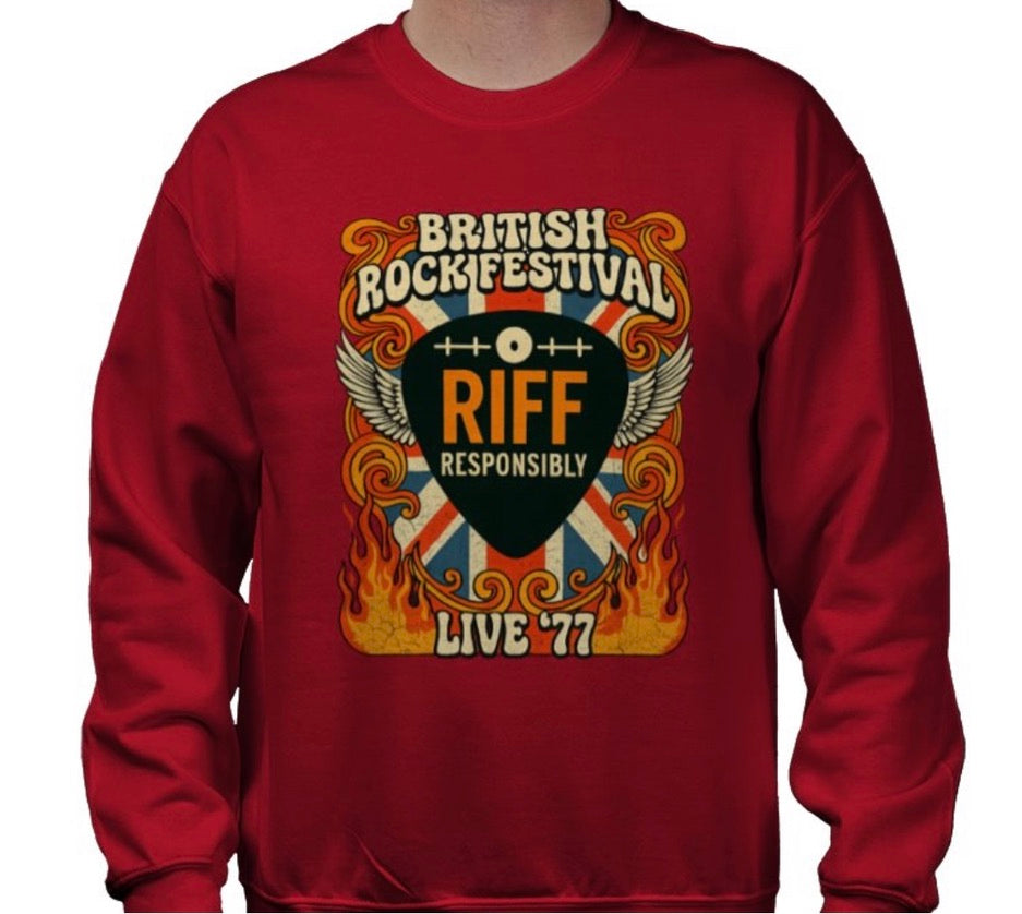 Riff Responsibly | British Rock Festival Sweatshirt