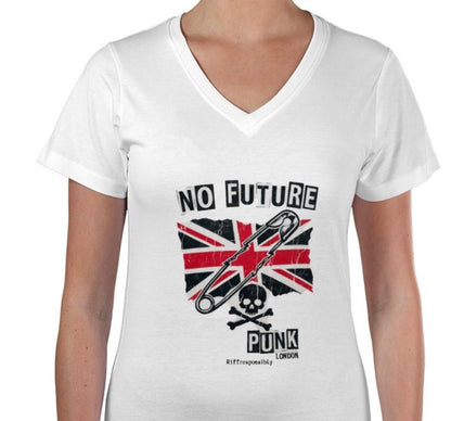 Riff Responsibly | No Future V Neck T-Shirt Women