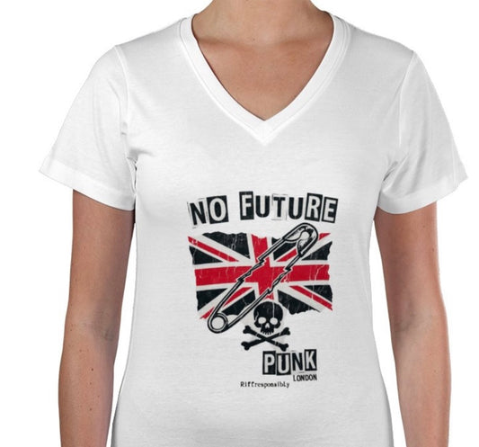 Riff Responsibly | No Future V Neck T-Shirt Women
