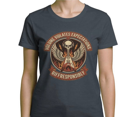 Riff Responsibly | Volume Violates Expectations Women T-Shirt