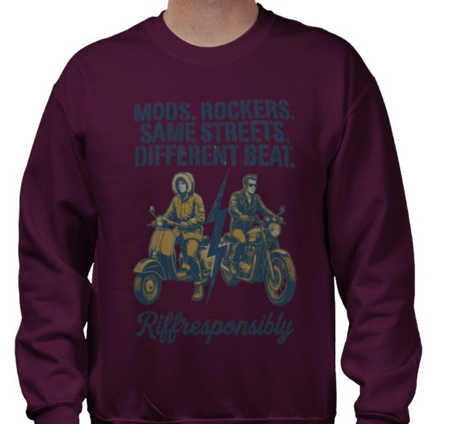 Riff Responsibly | Mod Rockers Same Street Different Beat Sweatshirt