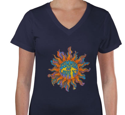 Riff Responsibly | Summer Of Love 67' V Neck T-Shirt Women