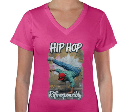Riff Responsibly | Hip-Hop Womens V Neck T-Shirt