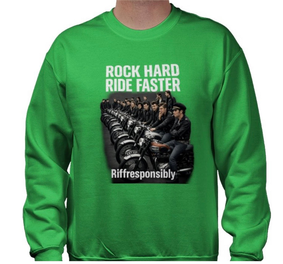 Riff Responsibly | Rock Hard Ride Faster Sweatshirt