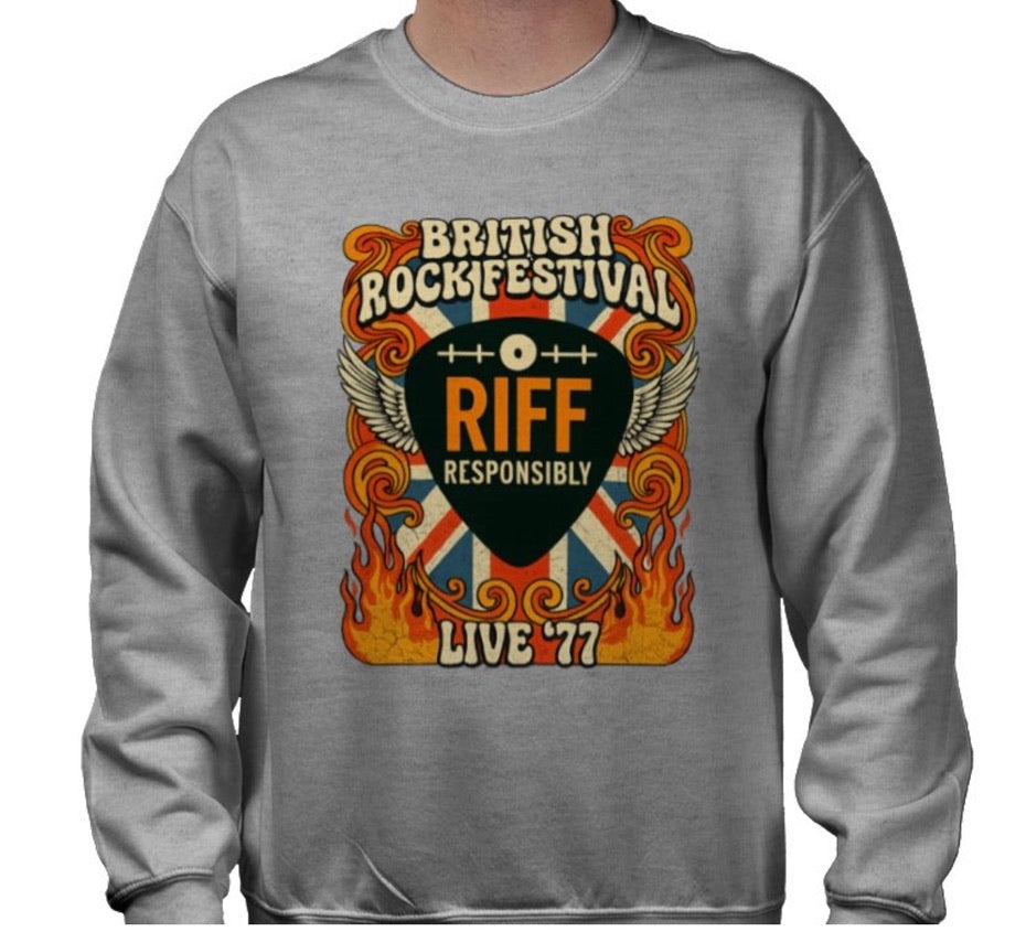 Riff Responsibly | British Rock Festival Sweatshirt