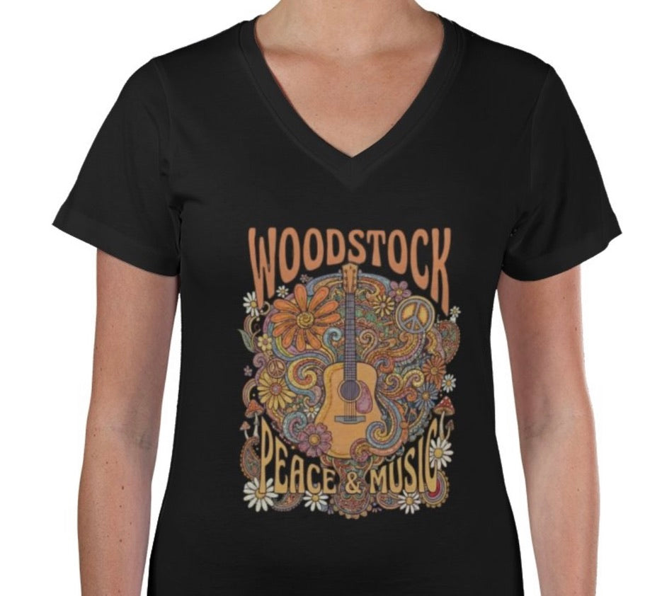 Riff Responsibly | WoodStock Women V Neck T-Shirt