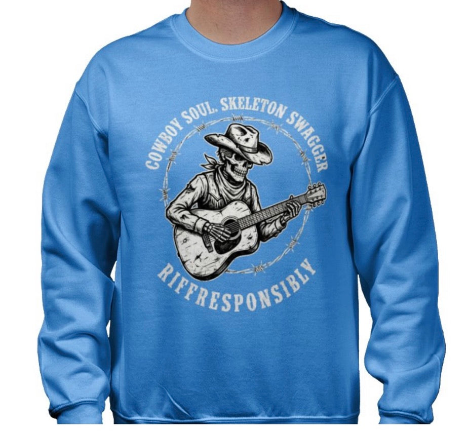 Riff Responsibly | Cowboy Soul Skeleton Swagger Sweatshirt