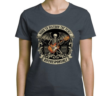 Riff Responsibly | Born To Disturb The Peace V Neck T-Shirt Women