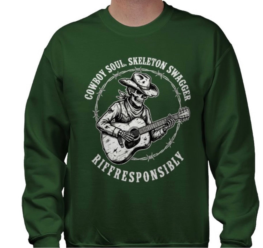 Riff Responsibly | Cowboy Soul Skeleton Swagger Sweatshirt