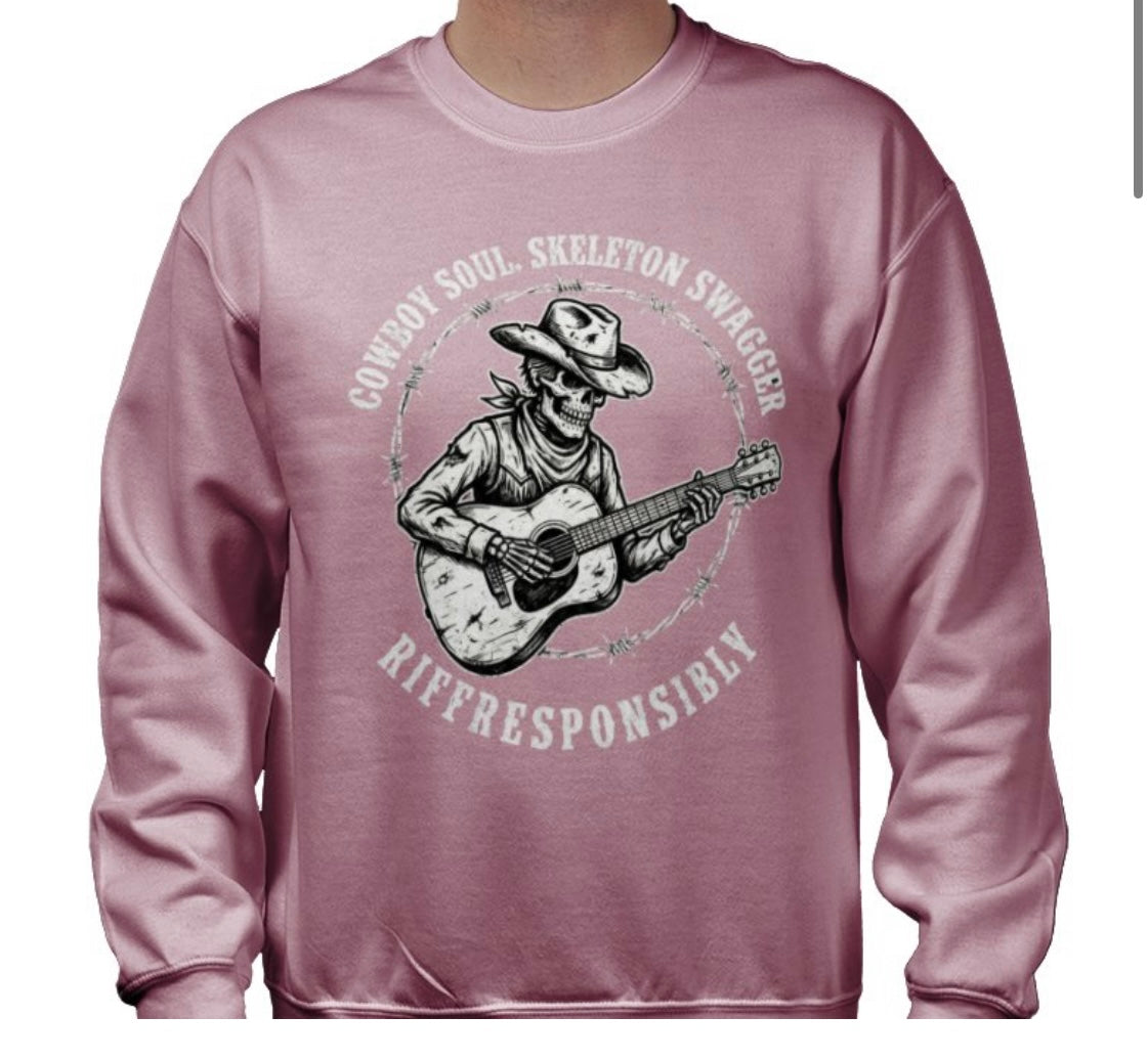 Riff Responsibly | Cowboy Soul Skeleton Swagger Sweatshirt