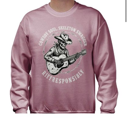 Riff Responsibly | Cowboy Soul Skeleton Swagger Sweatshirt