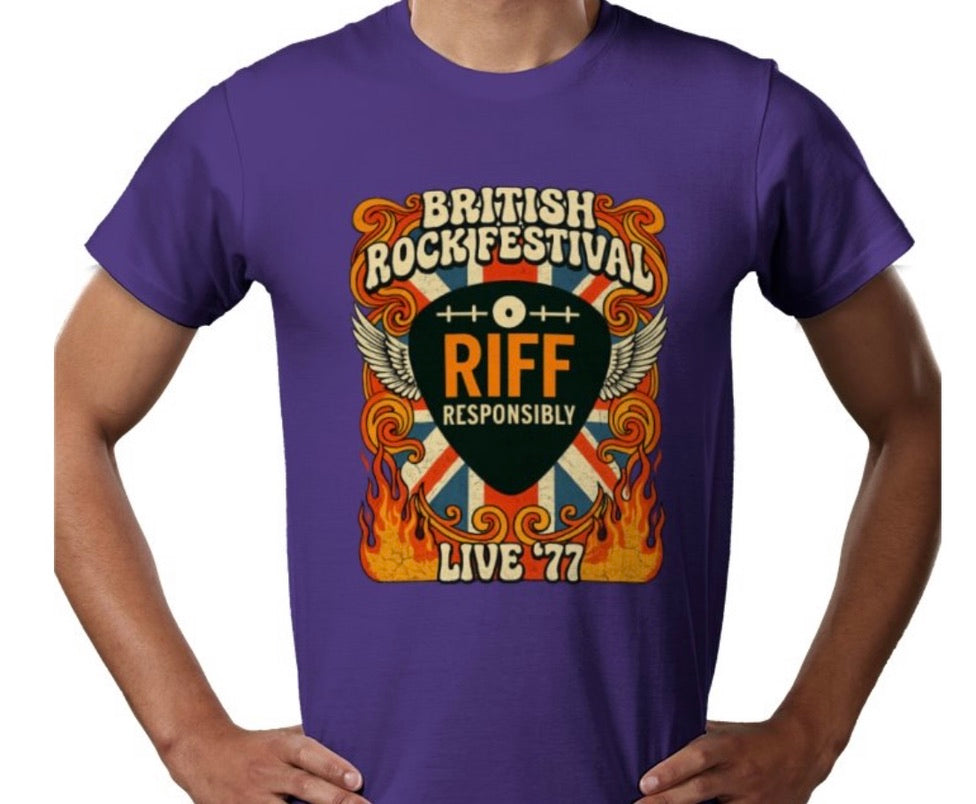 Riff Responsibly | British Rock Festival T-Shirt