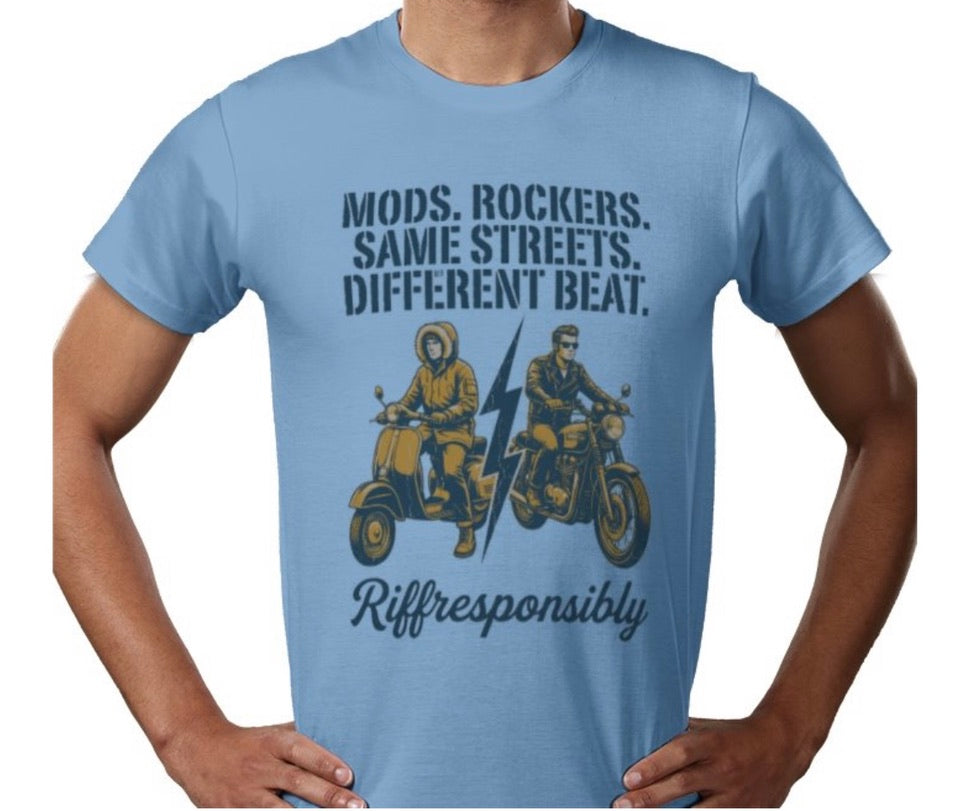 Riff Responsibly | Mod Rockers Same Street Different Beat T-Shirt