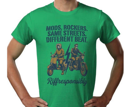 Riff Responsibly | Mod Rockers Same Street Different Beat T-Shirt