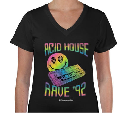 Riff Responsibly | Acid House Women V-Neck T-Shirt