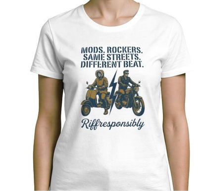 Riff Responsibly | Mod Rockers Same Street Different Beat Women T-Shirt
