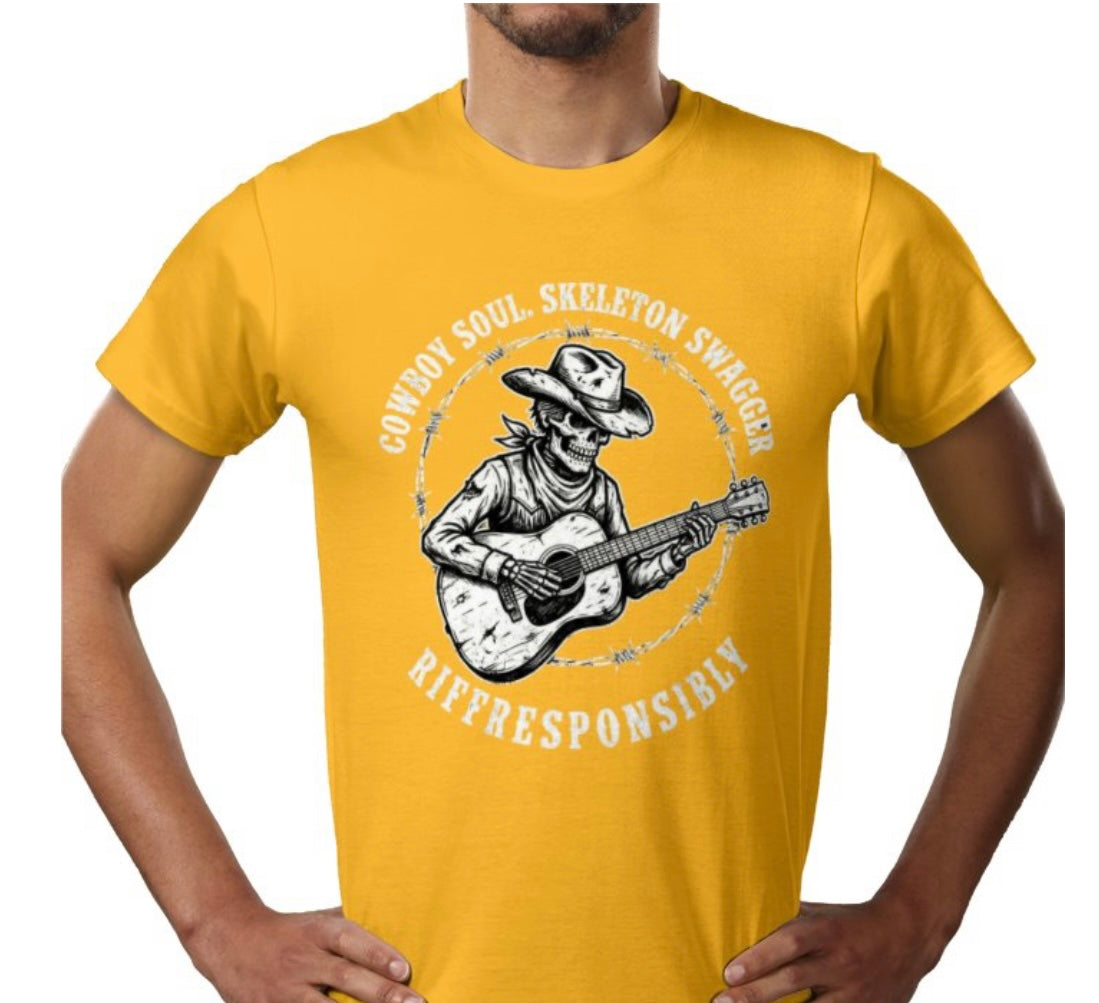 Riff Responsibly | Cowboy Soul Skeleton Swagger T-Shirt