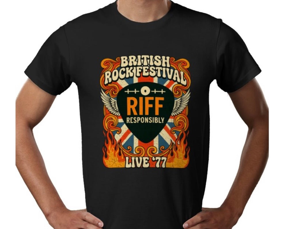 Riff Responsibly | British Rock Festival T-Shirt