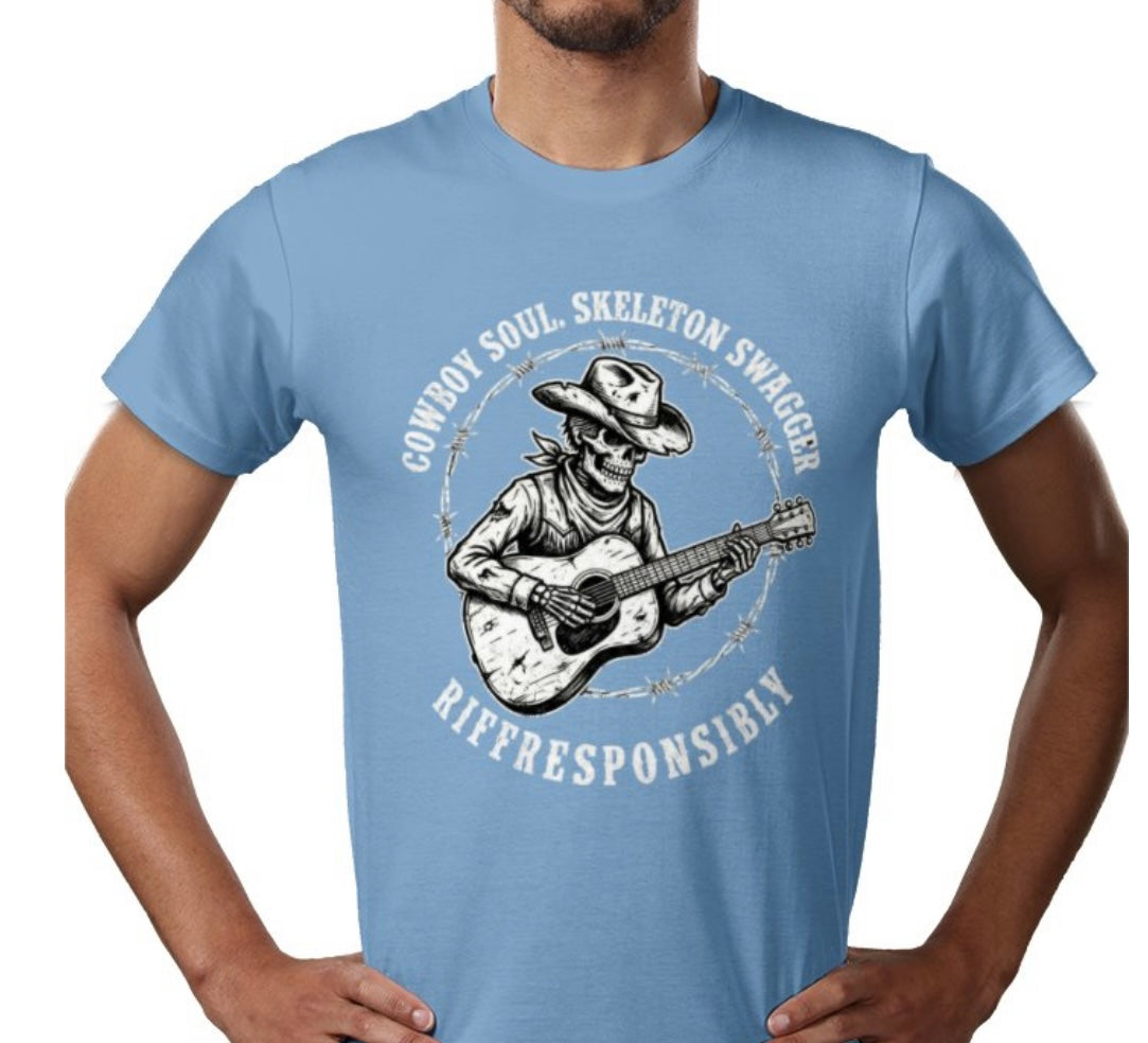 Riff Responsibly | Cowboy Soul Skeleton Swagger T-Shirt