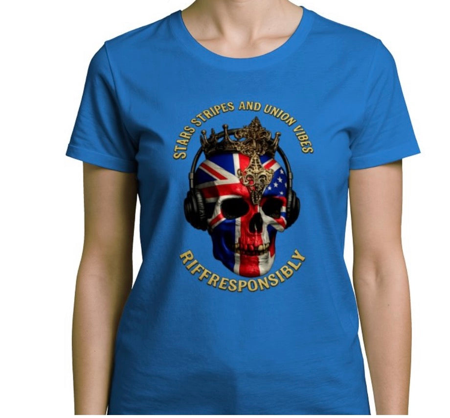 Riff Responsibly | Stars Stripes & Union Vibes Women T-Shirt