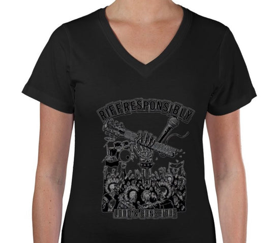 Riff Responsibly | Loud & Conscious V Neck T-Shirt Women