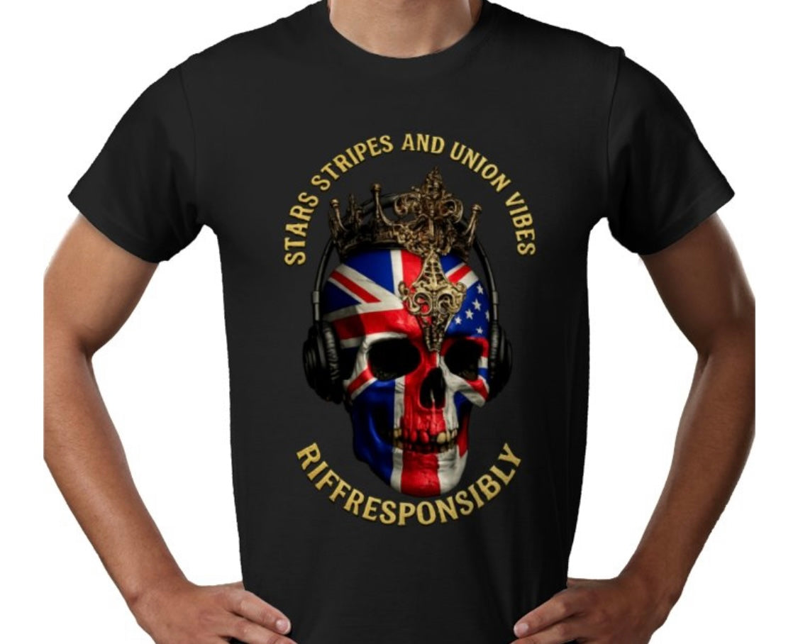 Riff Responsibly | Stars Stripes & Union Vibes T-Shirt