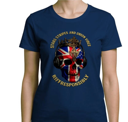 Riff Responsibly | Stars Stripes & Union Vibes Women T-Shirt