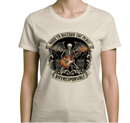 Riff Responsibly | Born To Disturb The Peace V Neck T-Shirt Women