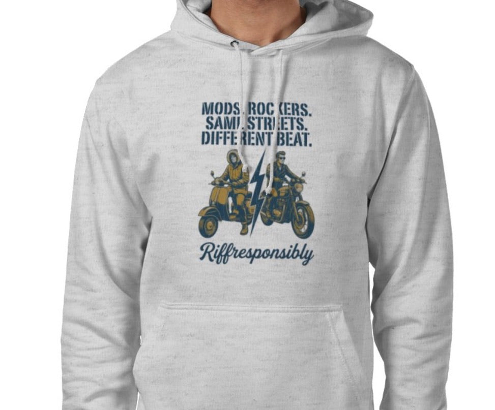 Riff Responsibly | Mod Rockers Same Street Different Beat Hoodie