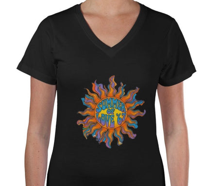 Riff Responsibly | Summer Of Love 67' V Neck T-Shirt Women