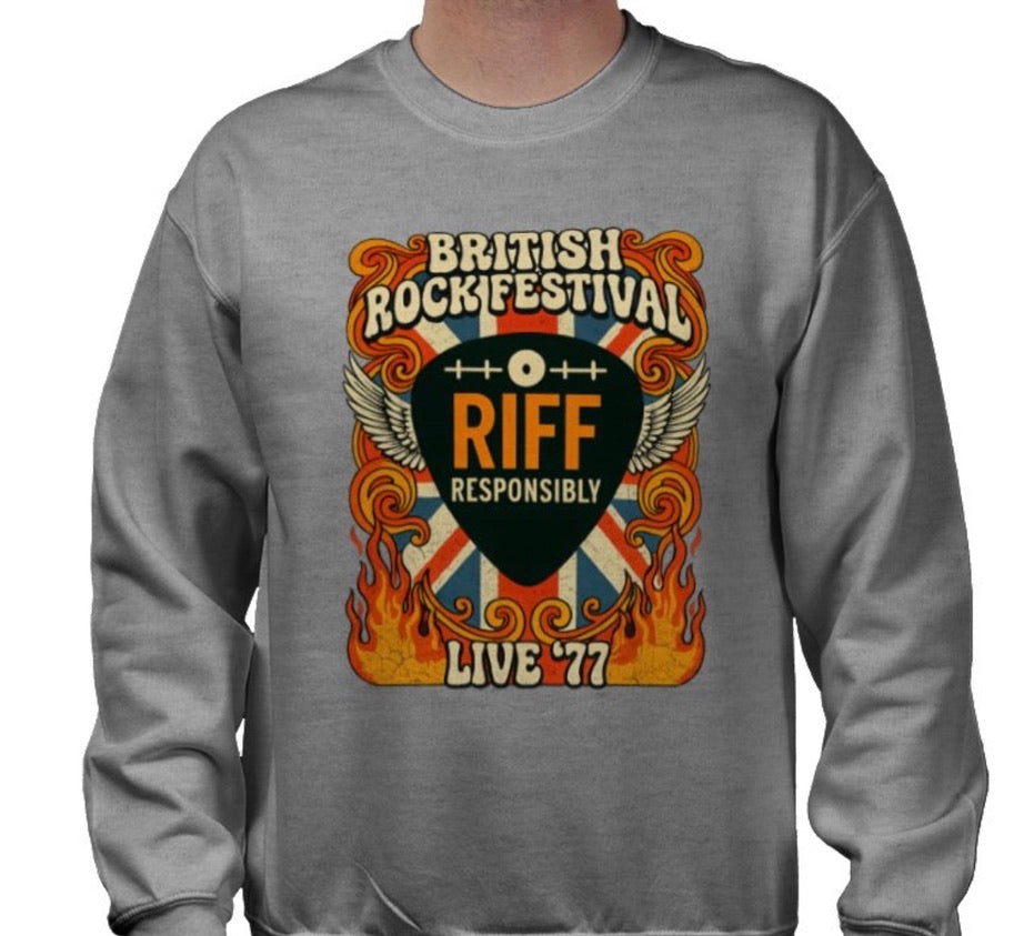 Riff Responsibly | British Rock Festival Sweatshirt