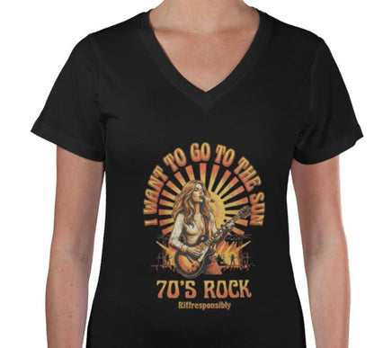 Riff Responsibly | Go To The Sun V Neck T-Shirt Women