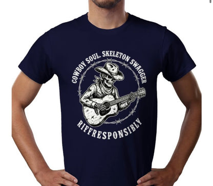 Riff Responsibly | Cowboy Soul Skeleton Swagger T-Shirt