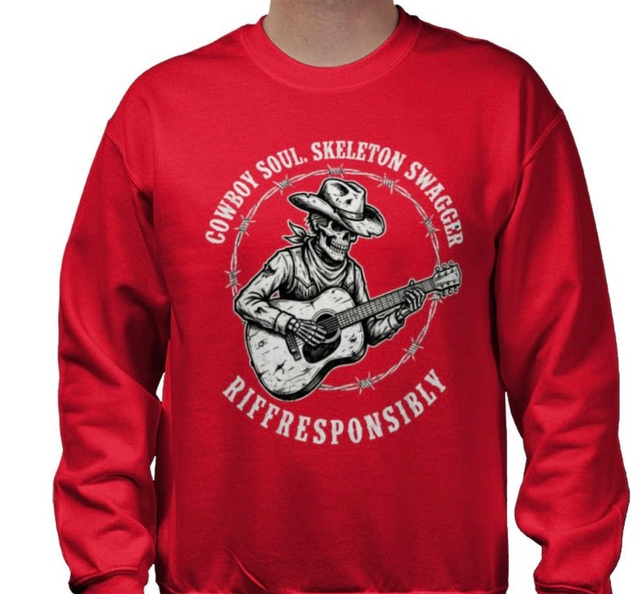 Riff Responsibly | Cowboy Soul Skeleton Swagger Sweatshirt