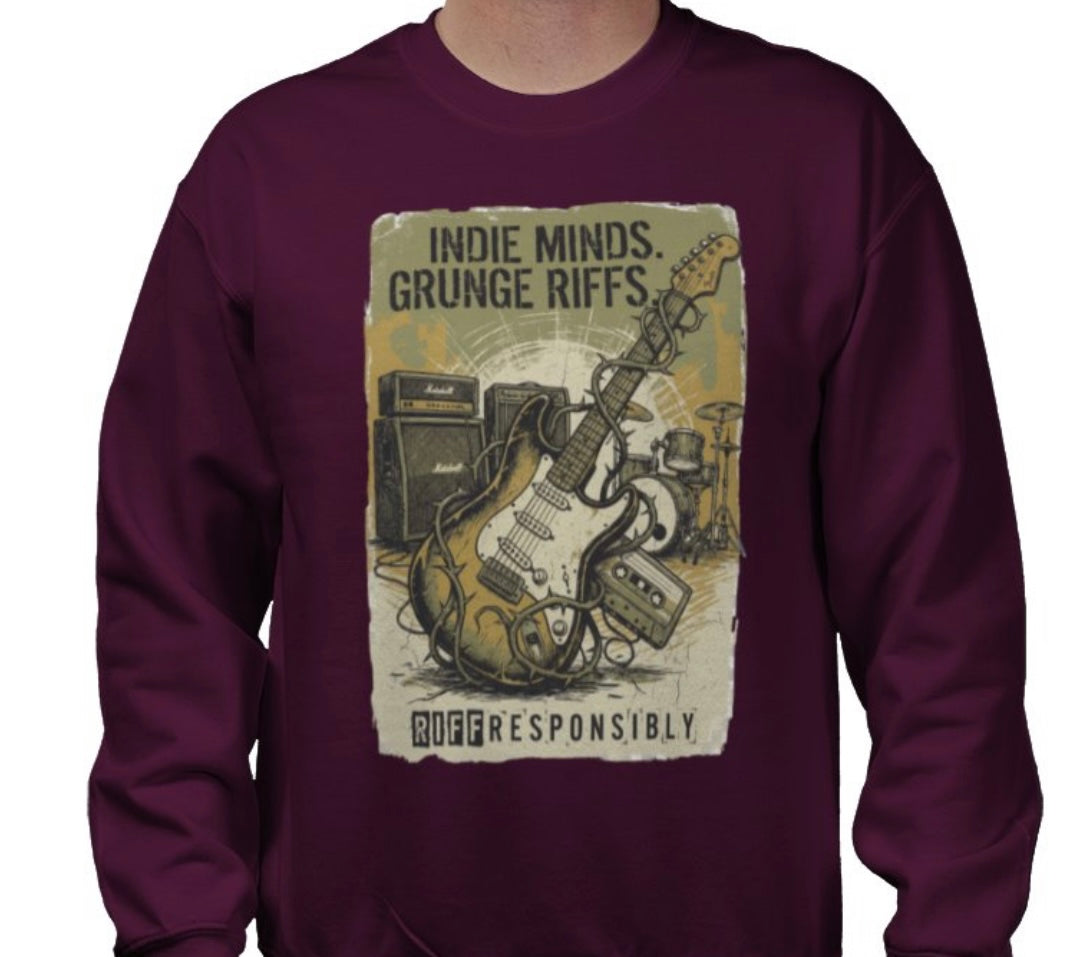 Riff Responsibly | Indie Minds Grunge Riffs Sweatshirt