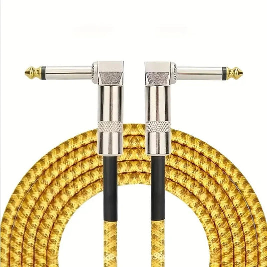 High-Fidelity Premium Electric Guitar Cable 6M Curved Pair